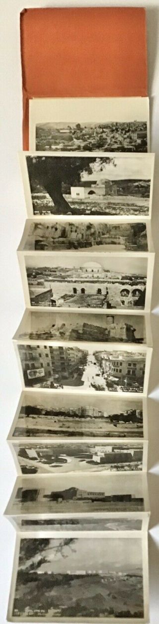 Set 12 Vintage Fold Out Color Post Cards Real Photo/ Jerusalem /1950 - 60’s