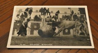 Vintage Postcard Calgary Stampede Alta Canada Cattle People