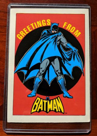 1981 Dc Comics - Batman Postcard - Greetings From Batman - Rare Vintage