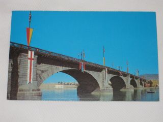 Vintage London Bridge,  Lake Havasu City Arizona Postcard Over The Colorado River