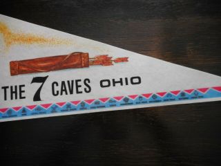 Vintage 1975 The 7 Caves,  Ohio Felt Pennant 29 