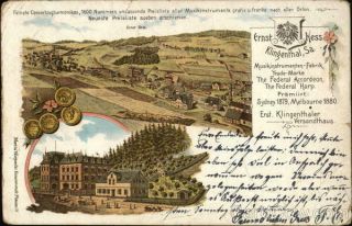 Germany Klingenthal Ernst Hess Postcard 5 Stamp Vintage Post Card