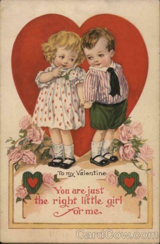 Children To My Valentine Antique Postcard Vintage Post Card