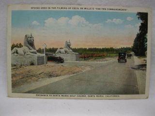 1926 Entrance Santa Maria Golf Course California Vtg Old Antique Postcard