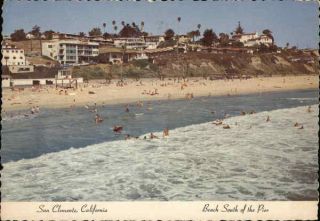 San Clemente,  Ca Beach South Of Pier Orange County California Golden West Vintage