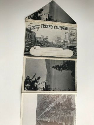Souvenir Folder Of Fresno Vintage Postcards 14 B/w Scenes