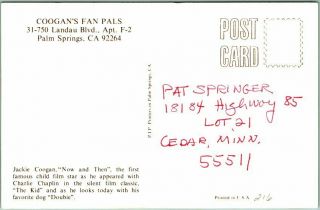 Vintage 1960s JACKIE COOGAN Autographed Signed Postcard 