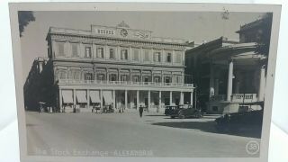 Vintage Antique Postcard The Stock Exchange Alexandria Glossy Rppc
