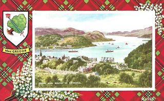 Vintage Postcard - Scotish Clan Macagregor,  Insert Oban And Sound Of Kerrea