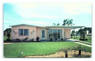 Vintage Postcard Advertising Camellia Model Home Bayshore Gardens Sarasota Fl M1