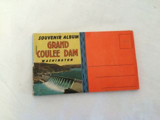 Vtg 1947 Grand Coulee Dam,  Basin Project Wash Wa Postcard Souvenir Album Book