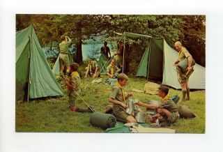Barnstead Nh Vintage Postcard,  Bsa,  Storer Scout Reservation,  Setting Up Camp