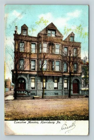Harrisburg Pa,  Executive Mansion,  Vintage Pennsylvania Postcard