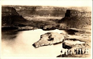 Rppc Alligator Head At Dry Falls,  Grand Coulee Wa Vintage Postcard I36
