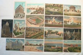 16 Vintage Color Postcards 1930 