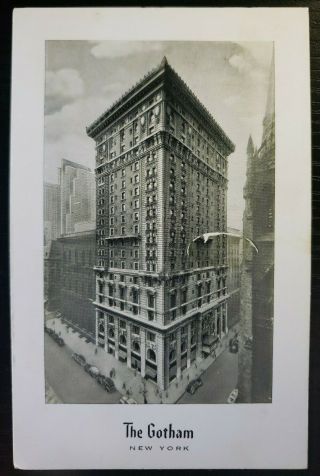 Vintage Postcard The Gotham Hotel York Nyc 1950 