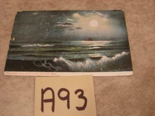 A93 Vintage Postcard Moonlight Scene At Revere Beach Massachusetts