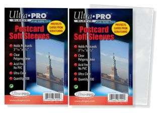 Ultra Pro 3 11/16 " X 5 3/4 " Soft Sleeves For Vintage Postcards 200 Count