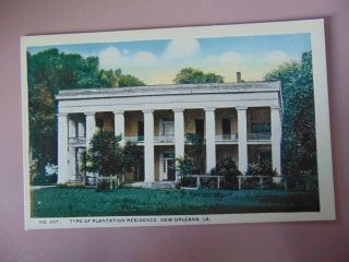 Vintage Postcard Type Of Plantation Residence,  Orleans,  La
