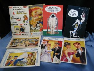 Set Of Humour Comic Postcards Vintage Bamforth Saucy Wedding Marriage Seaside X8