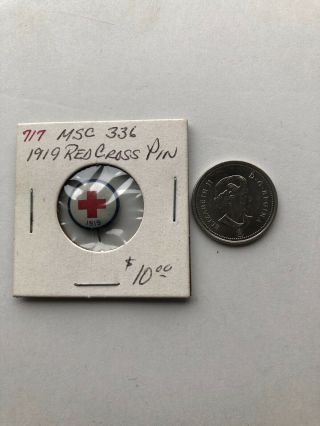 Vintage 1919 Red Cross Pin Back Button/pin