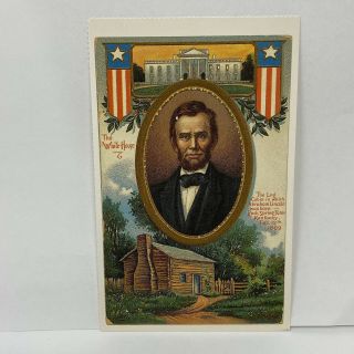 Vintage Postcard Abraham Lincoln White House Greetings Card President