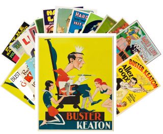 Postcards Pack [24 Cards] Buster Keaton Harold Lloyd Vintage Movie Poster Cc1021