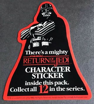 Vintage Star Wars Return Of The Jedi Darth Vader N.  S.  W.  Building Society Sticker