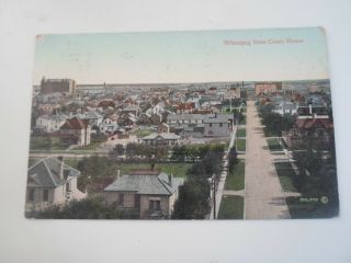 Winnipeg From Court House,  Vintage Postcard Franked & Stamped 1909 §e2699
