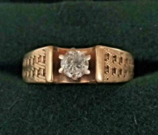 Vintage 14 K Gold And Diamond Engagement Ring 7.  35 G.