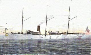 Vintage Naval Postcard,  U.  S.  Unarmored Steel Gunboat Bennington