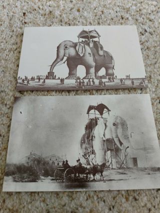 2 Very Early Vintage Lucy The Elephant,  Margate,  Nj Postcards Never Written On
