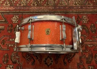 1960 - 1963 Ludwig “super Classic” 5.  5x14 Red Sparkle Vintage Snare Drum