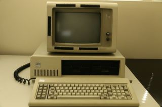 Vintage Ibm Pc Model 5150 With 2 Disk Drives,  Monitor And Keyboard