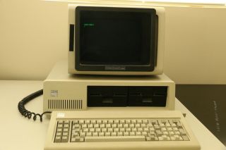 Vintage IBM PC Model 5150 with 2 disk drives,  monitor and keyboard 3