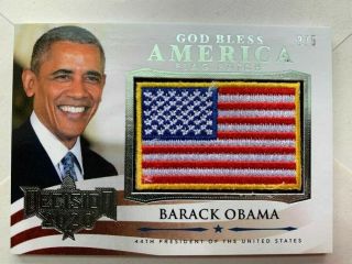 2020 Decision Preview Barack Obama God Bless America Flag Patch Card /5