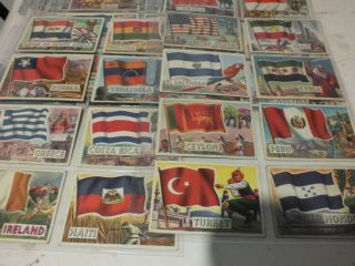 1956 Almost Complete Set Of Flags From The World These Where Printed In England