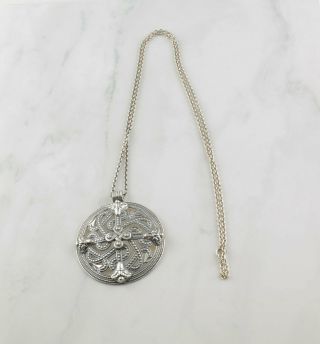 Vintage Kalevala Koru Sterling Silver Circle Cross Pendant,  Necklace 3