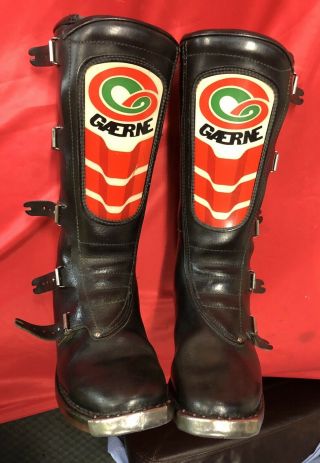 Vintage Gaerne Motorcycle Motocross Vmx Leather Boots Trials Enduro Italy Sz9 - 10