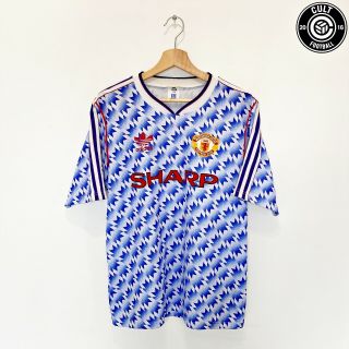 1990/92 Manchester United Vintage Adidas Away Football Shirt (m) Giggs,  Sharpe