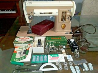 Vintage Singer 301a Direct Drive Sewing Machine W/attachments,  (p111) P2