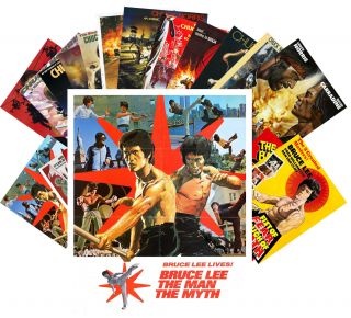 Postcards Pack [24 Cards] Bruce Lee And Chuck Norris Vintage Movie Poster Cc1075