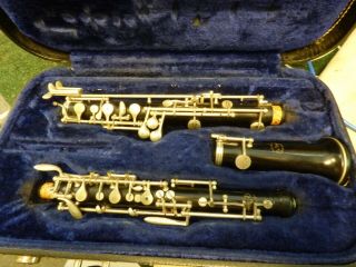 Vintage Paris La Margue Wood Oboe W\case Low Bb Bell Key Not