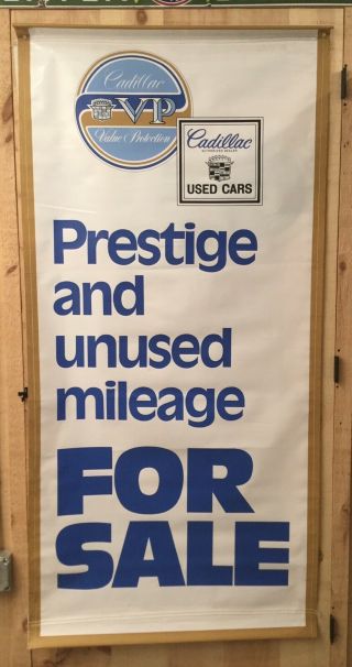 Wow Large Vintage Cadillac Vp Cars Dealership Vinyl Banner Sign