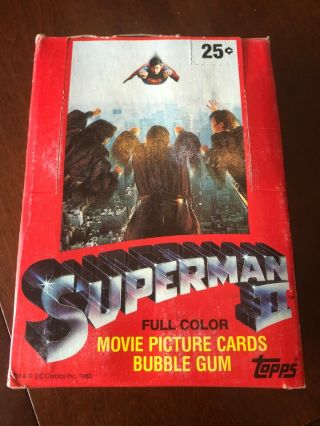1980 Topps Superman 2 Movie Cards Wax Pack Box Of 36