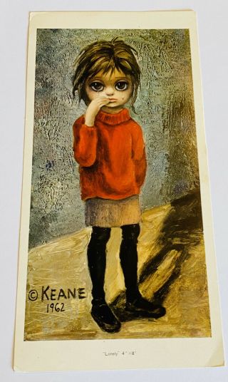 Vintage Walter Keane Larger Postcard Big Eyes Lonely Girl