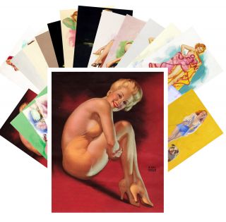 Postcards Pack [24 Cards] Pinup Sexy Girls Lingerie Earl Moran Vintage Cc1047