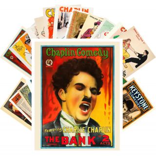 Postcards Pack [24 Cards] Charlie Chaplin Vintage Movie Posters Cc1355