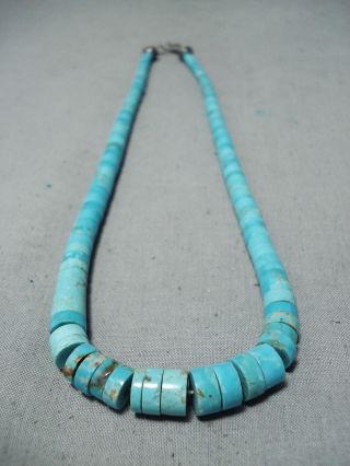 Museum Vintage Santo Domingo Turquoise Heishi Sterling Silver Necklace