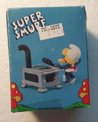 Smurfs Smurfette Kitchen Rare Vintage Toy Figure Schleich 1981 6750
